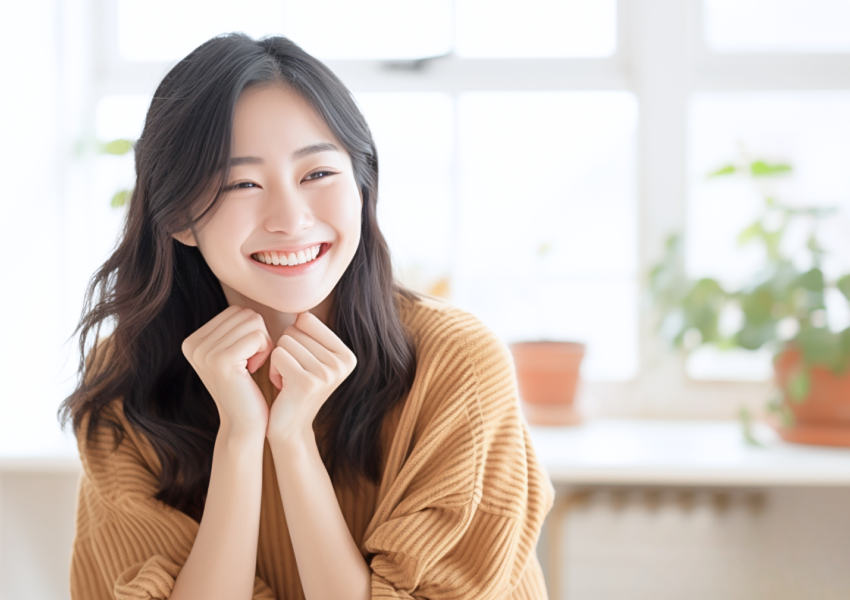 笑顔で働く女性イメージ